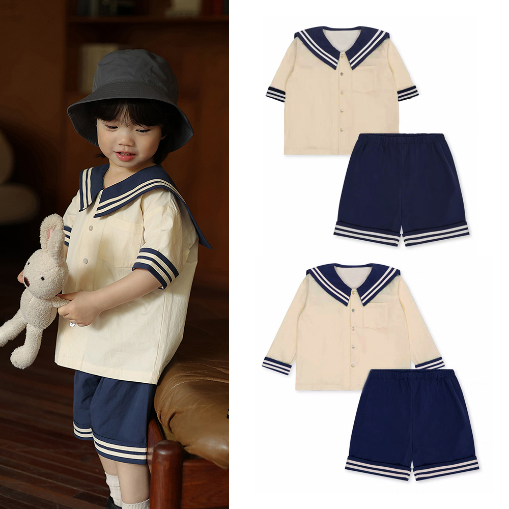 Baby Clothing Sets Boy - Baby Mädchen Kleidung setzt Seemann Kragen