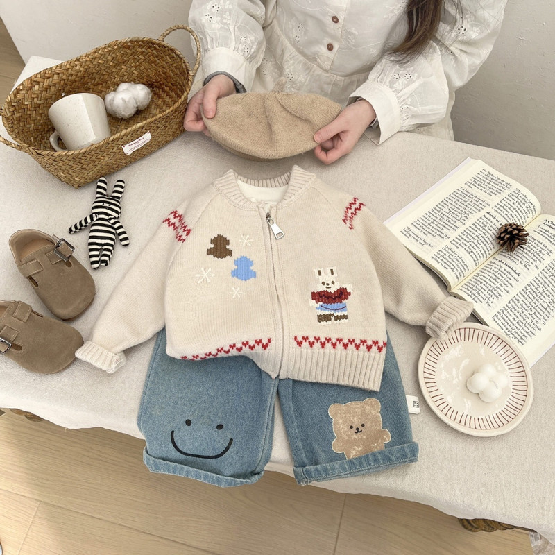 Knit Cardigan Infant - Baby-Pullover Frühjahr Koreanischer Stil Mode Strickjacke