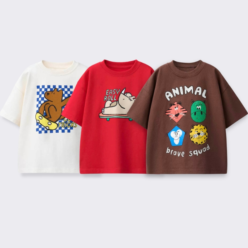 Baby Clothing For Summer - Bedrucktes Cartoon-T-Shirt für Kinderkleidung, Sommerkostüm, einfache