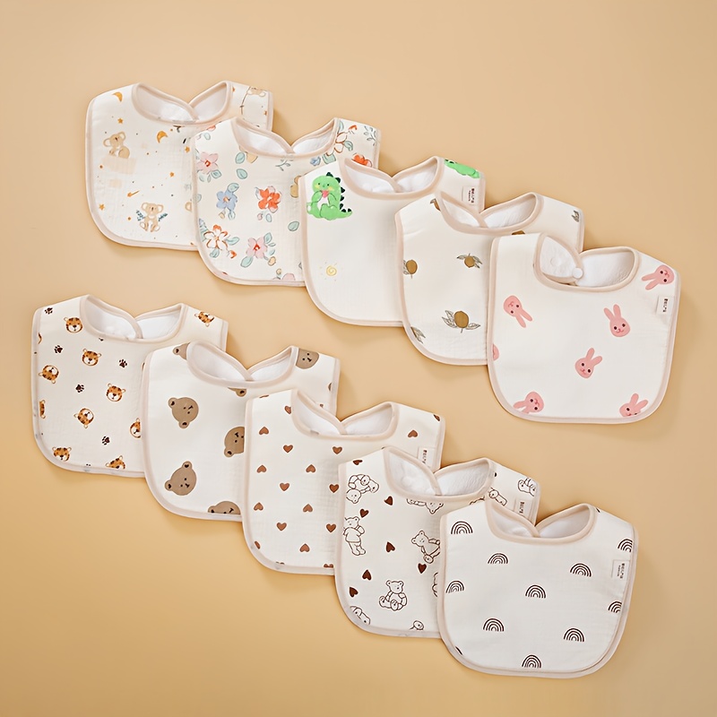 Baby Clothing Neutral - Weiche Baumwollgaze-Lätzchen für Säuglinge, U-förmige Sabberlätzchen