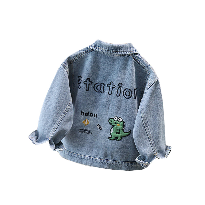 Baby Clothing Usa - Niedlicher Stil Baby-Kind-Jeansjacke mit Dinosaurier für
