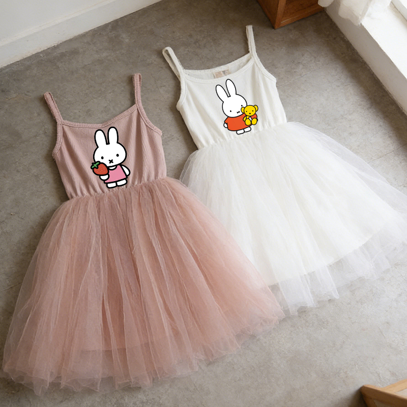 Baby Clothing For Summer - Miffys Kinder-Spaghettiträgerkleid Mädchen Cartoon Niedliches Kleidchen