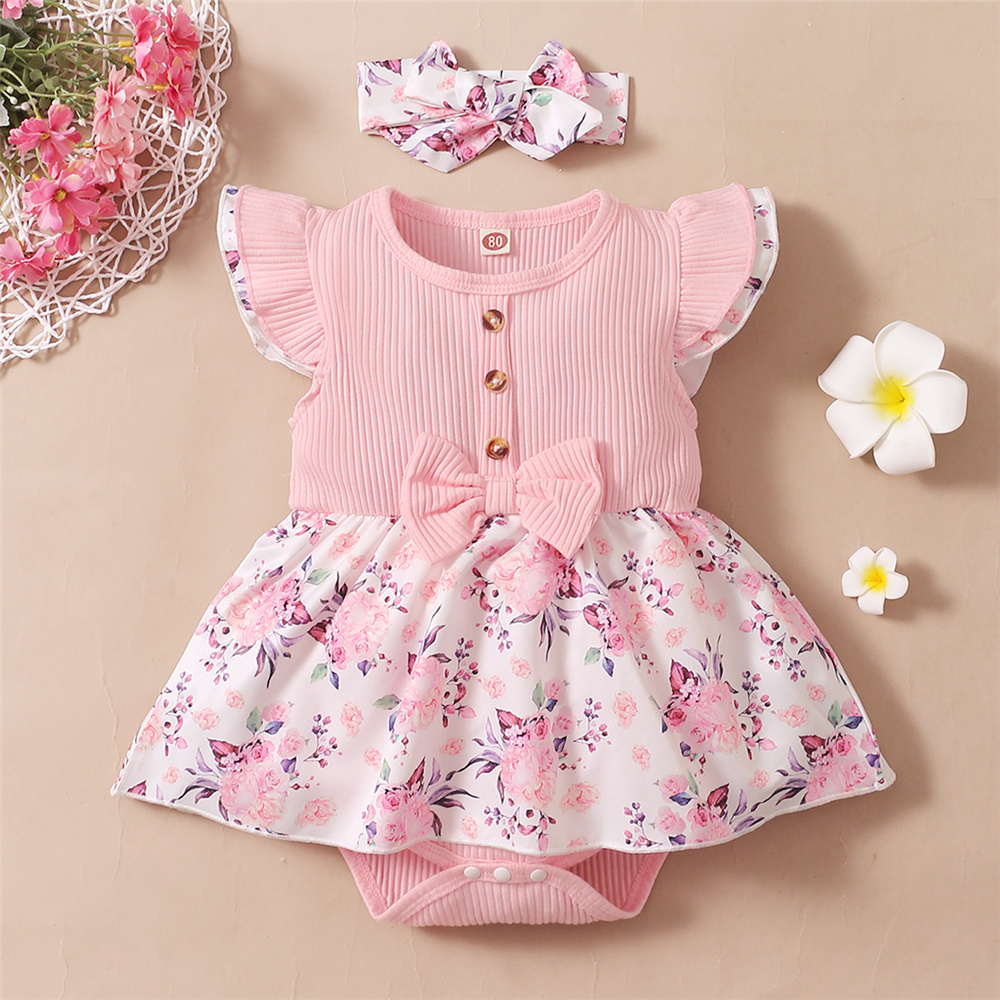 Baby Clothing Brands - 0-18 Monate Baby Mädchen Blumenspielanzug Kleid