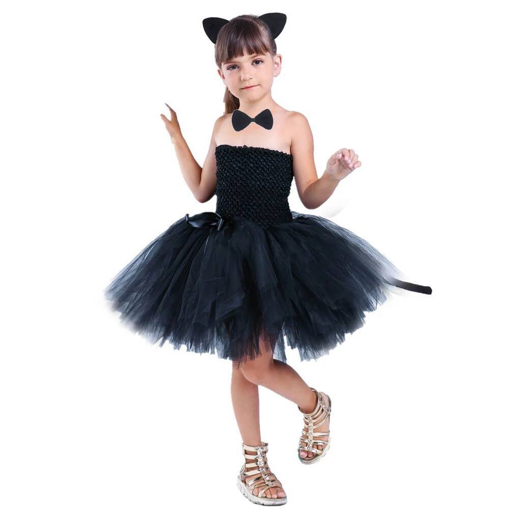 Baby Clothing Usa - Niedliches Schwarzes Katzen-Tutu-Kleid für Babymädchen, Geburtstagskleider