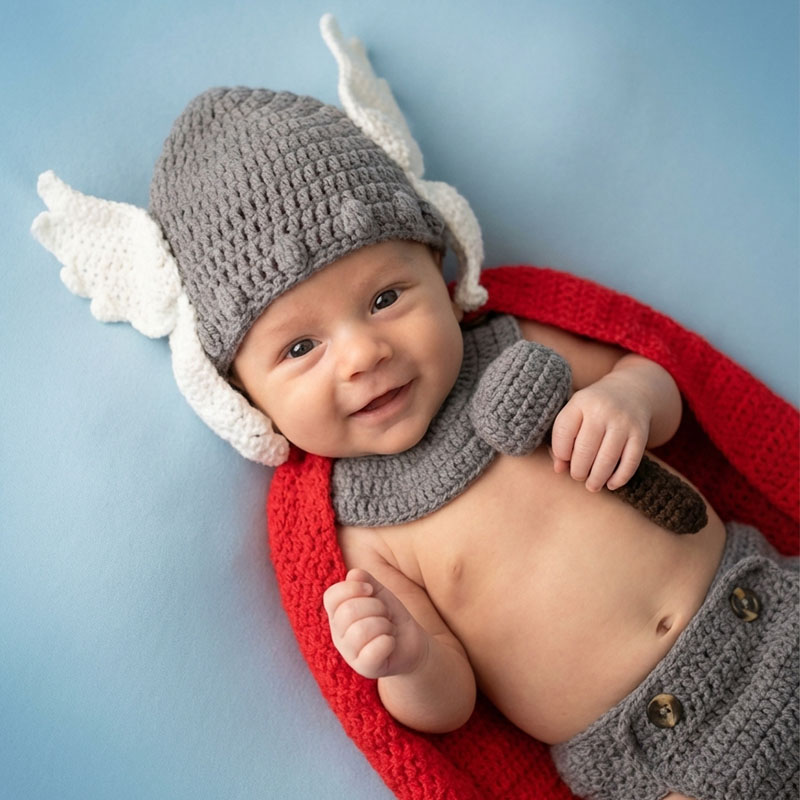 Baby Clothing Sets Boy - Neugeborenen-Fotografie-Requisiten Thor Baby-Kostüm Avengers Superhelden-Charakter Cosplay-Outfit