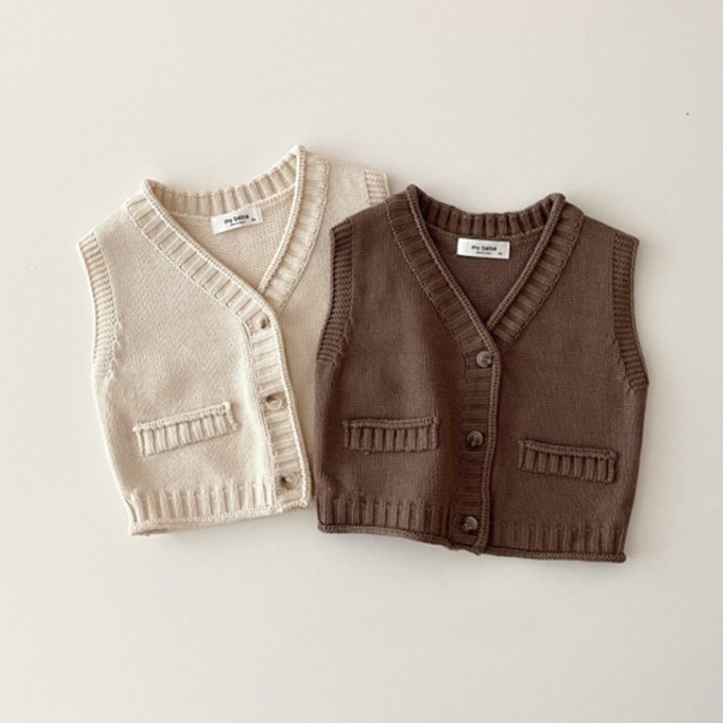 Knit Cardigan Infant - 2025 herbst Neue Baby Ärmelloses Strick