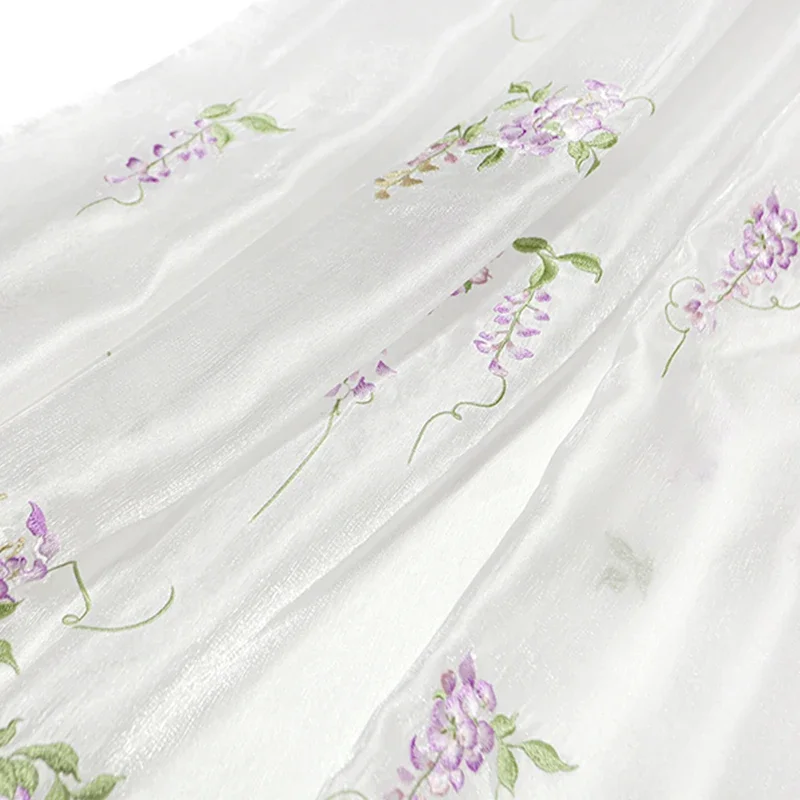 Glyzinien Stickerei Stoff DIY  – Baby Clothing For Summer Bewertung und Preis