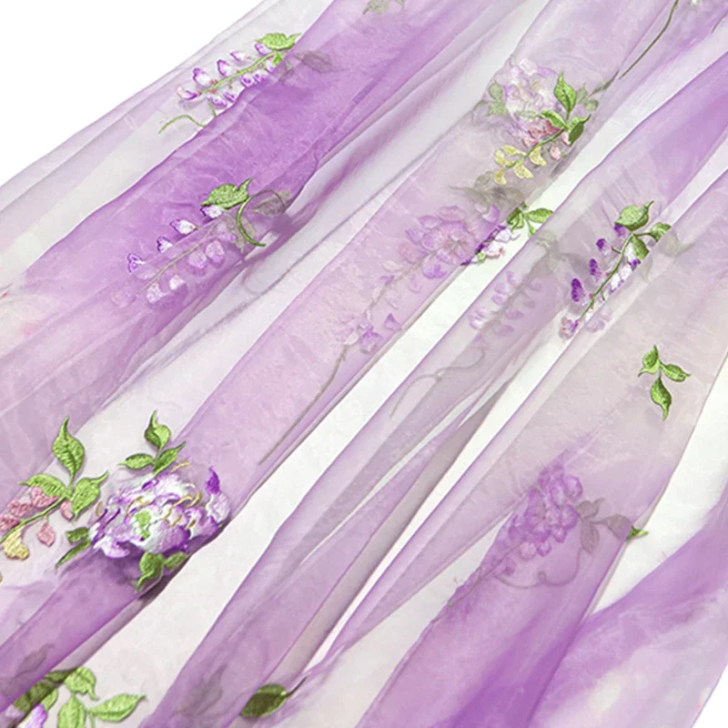 Glyzinien Stickerei Stoff DIY  – Baby Clothing For Summer Bewertung und Preis